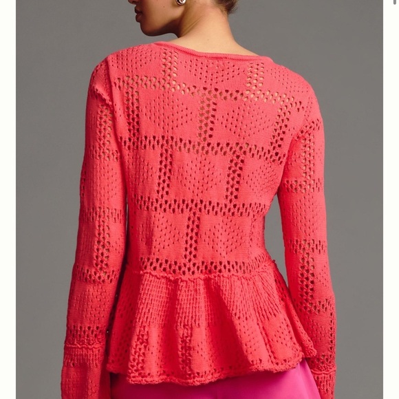 Pilcro from Anthropologie Pointelle Babydoll SWEATER SIZE Small - Picture 2 of 7